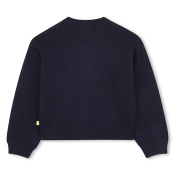 Girls Navy Blue Sequin Cardigan