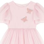 Girls Pink Embellished Chiffon Dress, 1, hi-res