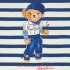 Girls Navy & White Striped Bear T-Shirt, 1, hi-res