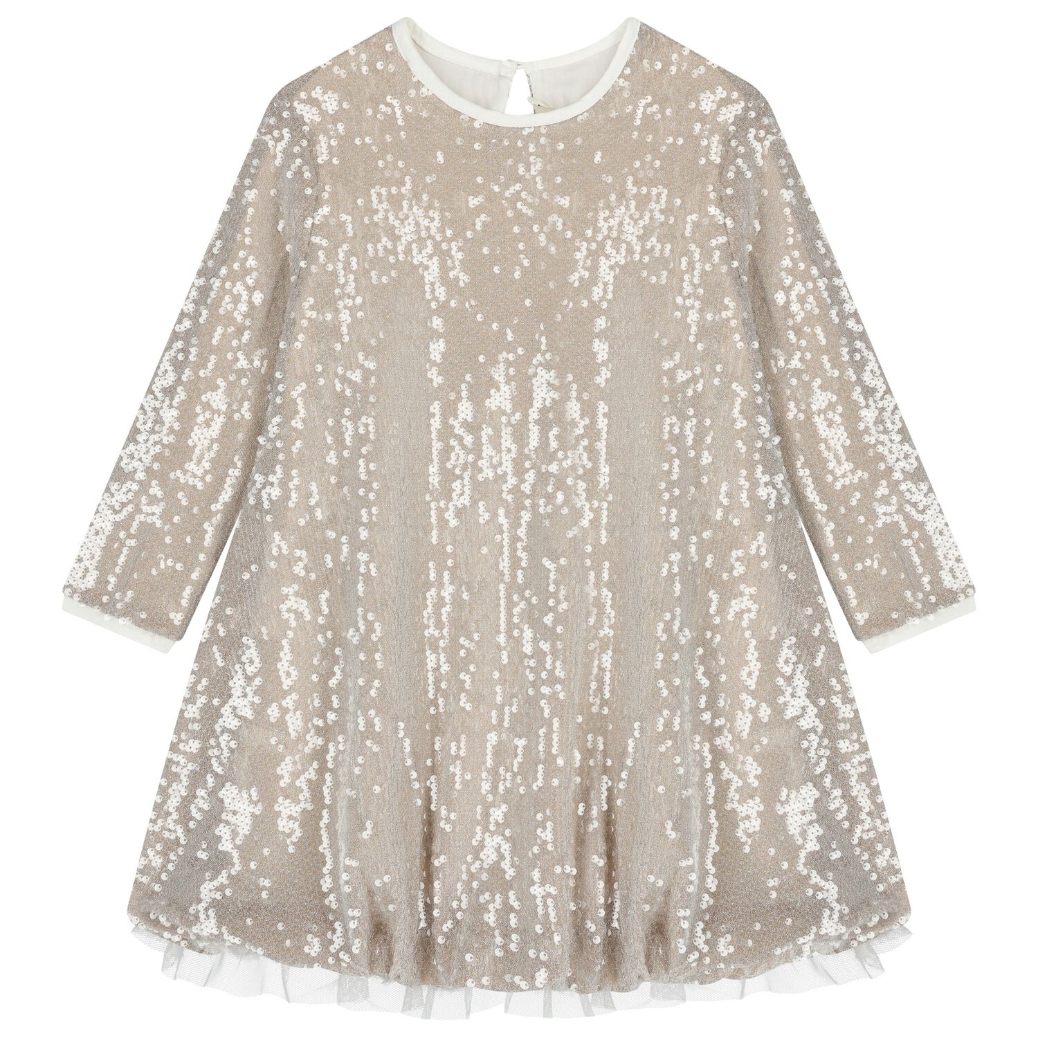 Girls Gold & Silver Embellished Dress, 1, hi-res