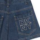 Girls Blue Denim Logo Shorts, 1, hi-res