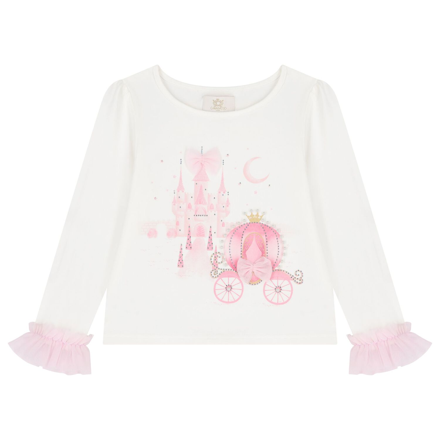 Girls Ivory & Pink Fairy Tale Castle Skirt Set , 1, hi-res