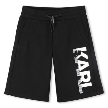 Boys Black Logo Shorts