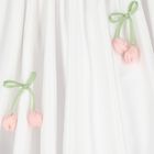 Girls White & Pink Floral Satin Dress, 1, hi-res