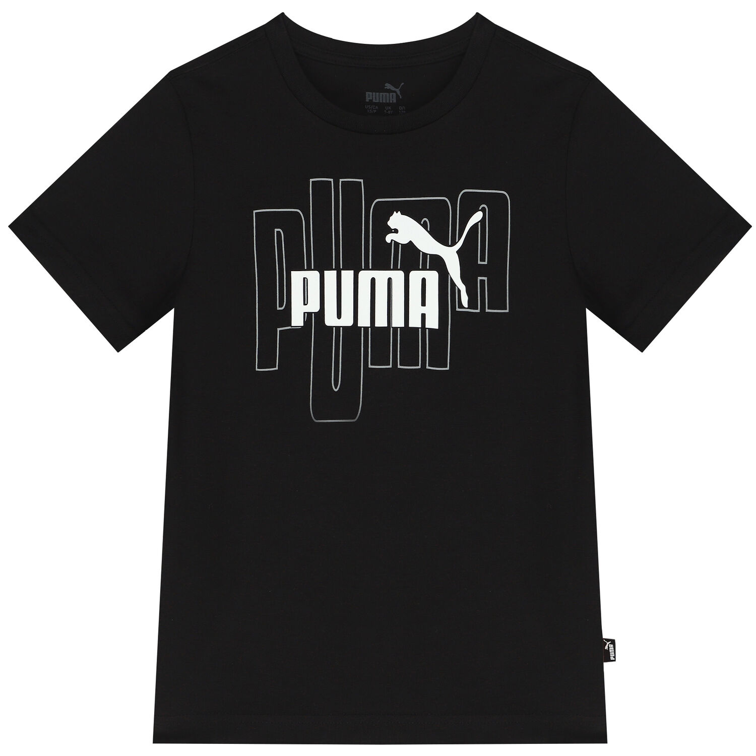 Boys Black Logo T-Shirt, 2, hi-res