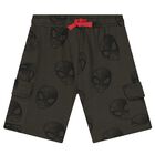 Boys Ivory & Green Spiderman Shorts Set, 1, hi-res