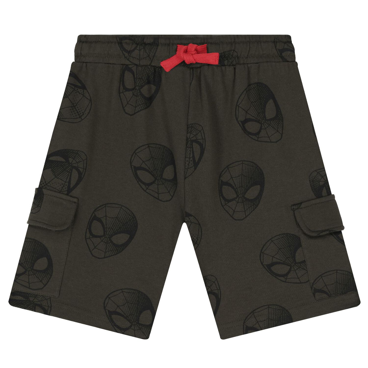 Boys Ivory & Green Spiderman Shorts Set, 1, hi-res