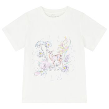 Girls Ivory Floral T-Shirt