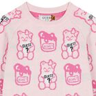 Girls Pink Teddy Bear Sweatshirt, 2, hi-res