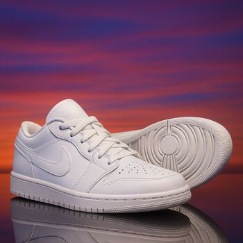 White Air Jordan 1 Low Trainers
