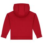 Girls Red Logo Hooded Top, 1, hi-res