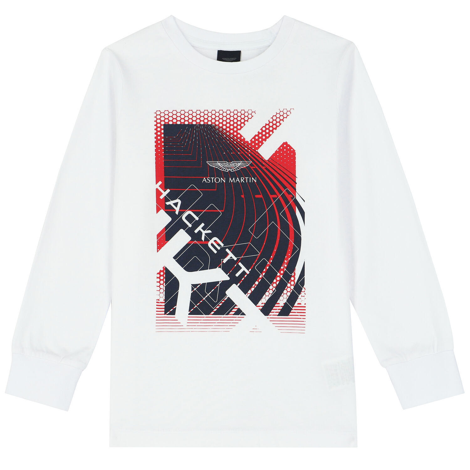 Boys White Logo Long Sleeve Top, 1, hi-res image number null