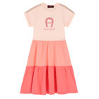 Girls Pink Logo Dress, 2, hi-res
