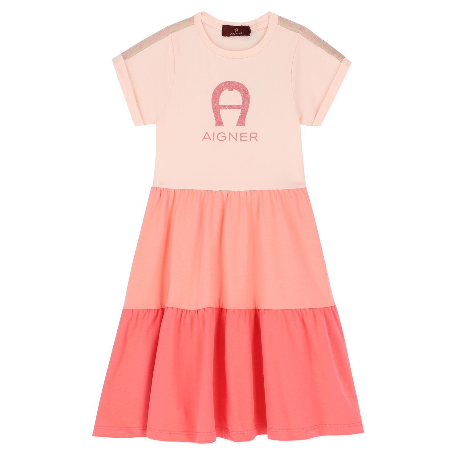 Girls Pink Logo Dress, 2, hi-res