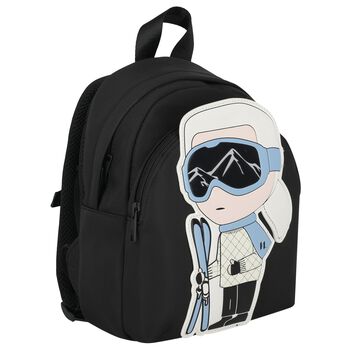Boys Black Ikonik Karl Backpack ( 27cm )