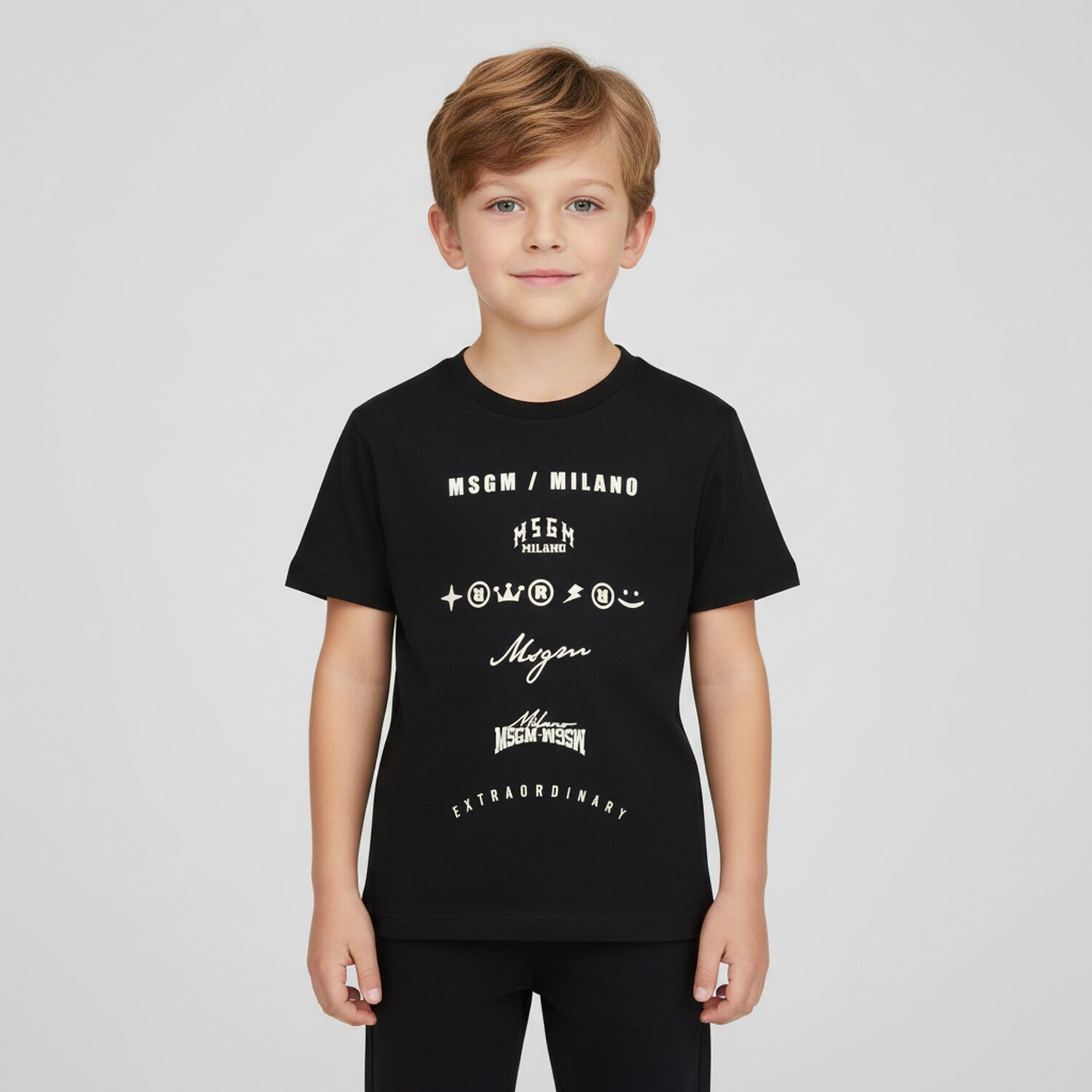 Boys Black Logo T-Shirt, 2, hi-res