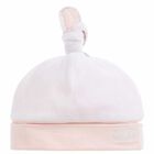 Baby Girls White & Pink Hat, 1, hi-res