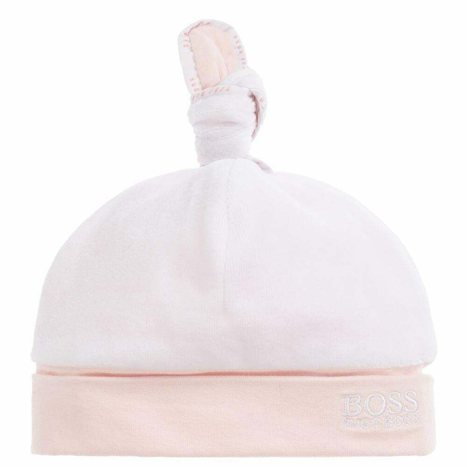 Baby Girls White & Pink Hat, 1, hi-res