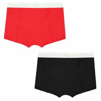 Boys Black & Red Boxer Shorts ( 2-Pack )