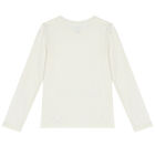 Girls Ivory Logo Long Sleeve Top, 1, hi-res