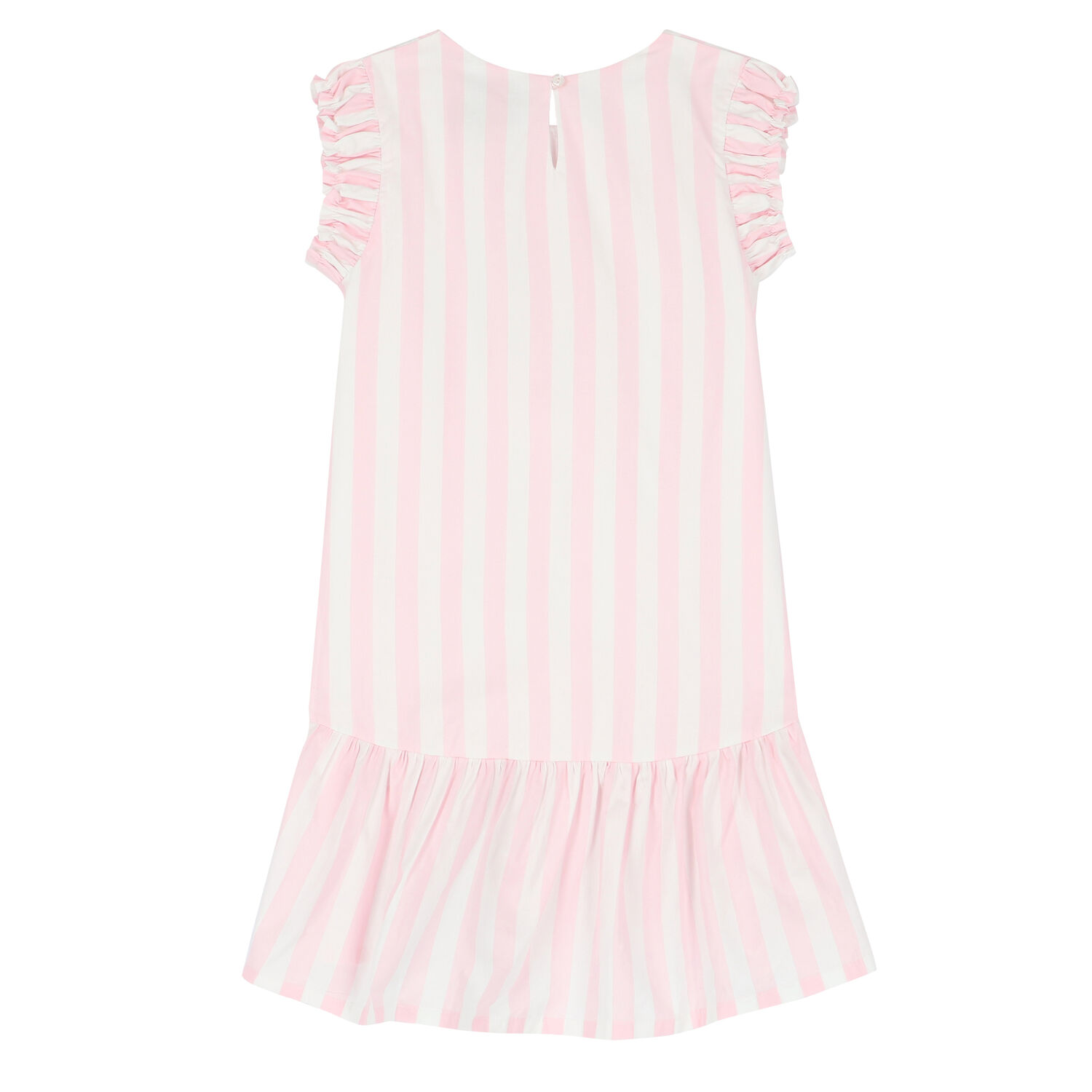 Girls Pink & White Striped Dress, 1, hi-res
