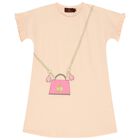 Girls Pink Logo Bag Dress, 2, hi-res