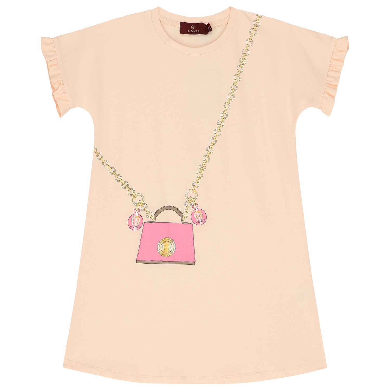 Girls Pink Logo Bag Dress, 2, hi-res image number null