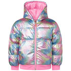 Girls Rainbow Glitter Puffer Jacket, 1, hi-res