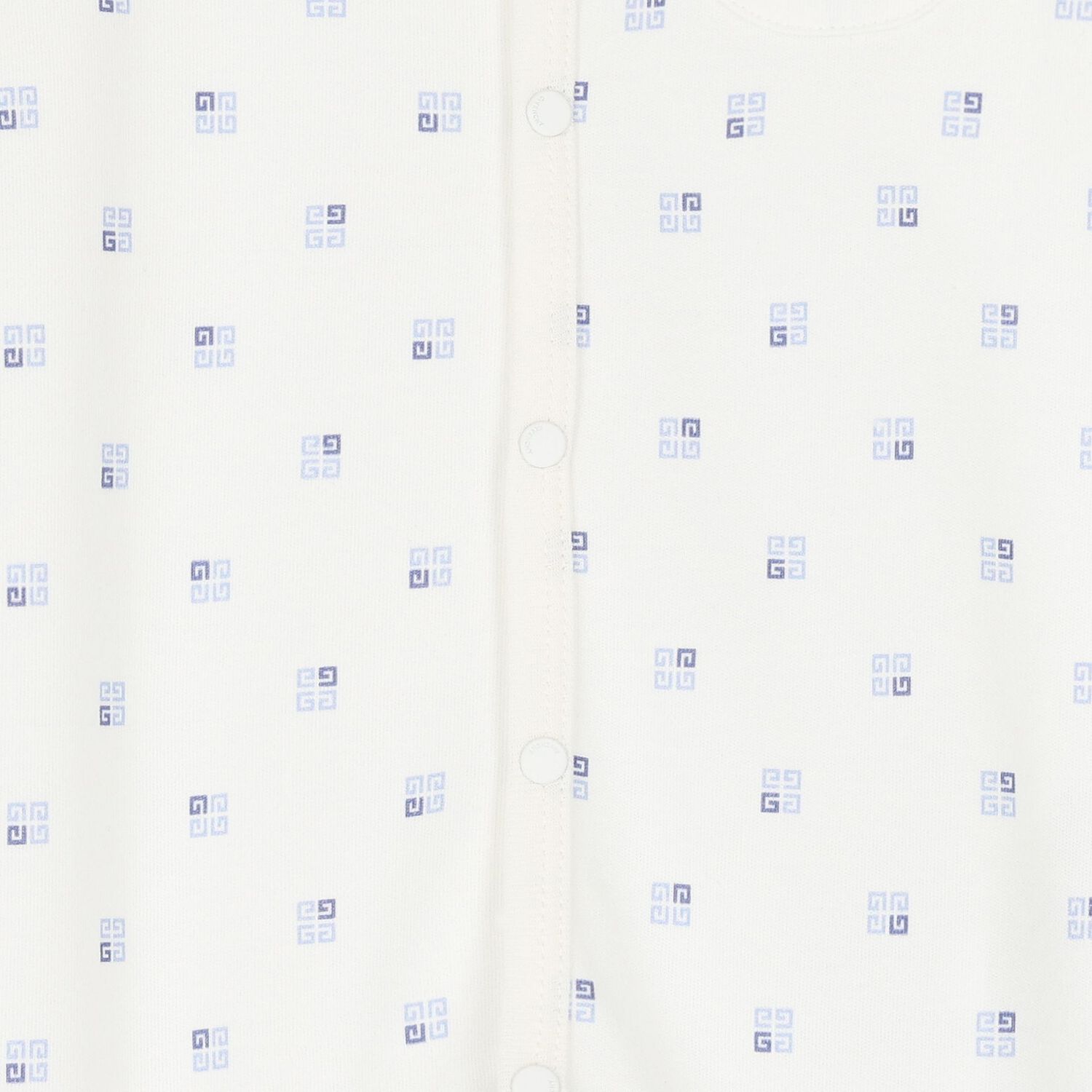 Baby Boys White & Blue Logo Babygrow, 3, hi-res