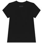 Girls Black Logo T-Shirt, 2, hi-res