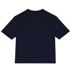 Boys Navy Blue Logo T-Shirt, 2, hi-res