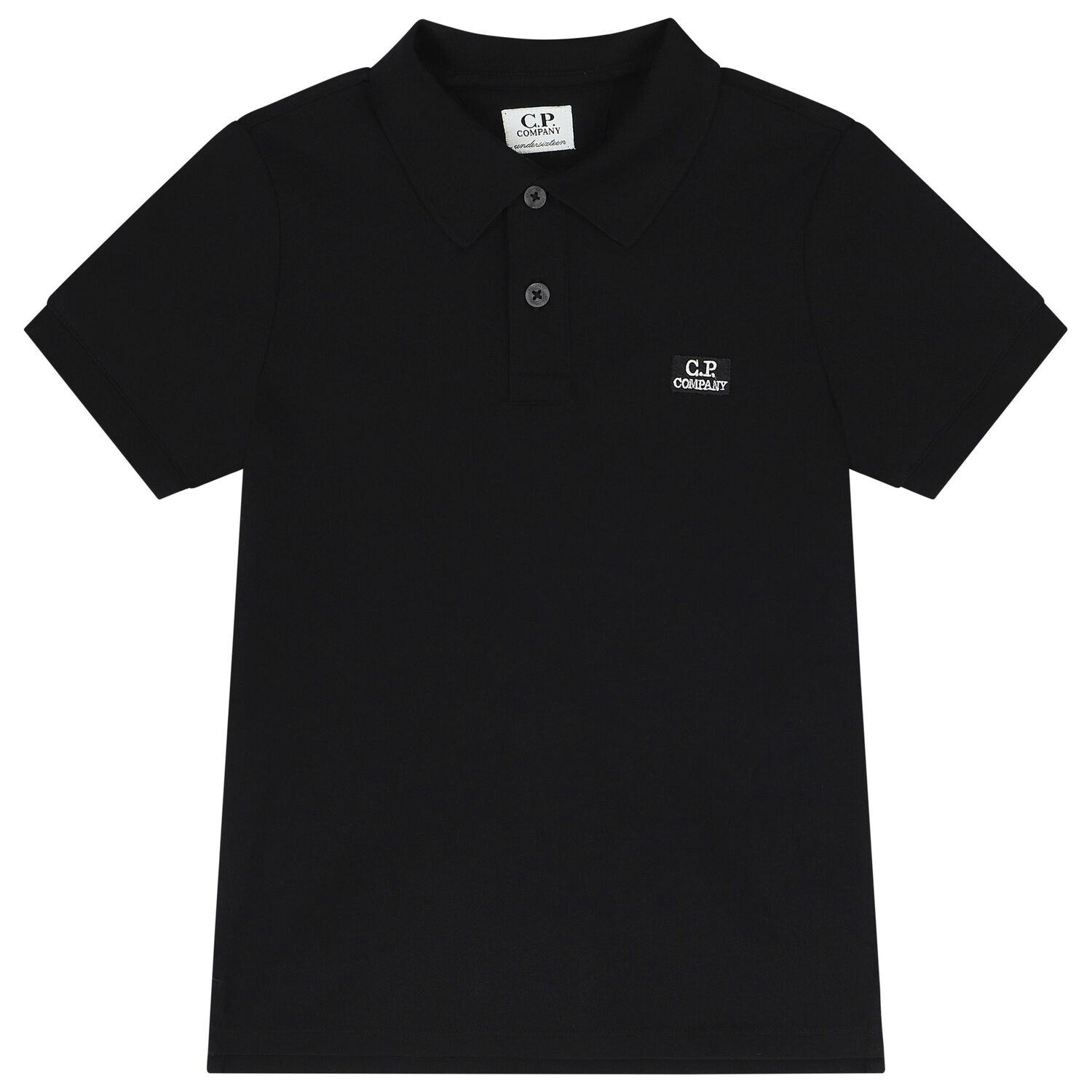 Boys Black Logo Polo Shirt, 2, hi-res