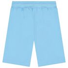Boys Blue Logo Shorts, 3, hi-res