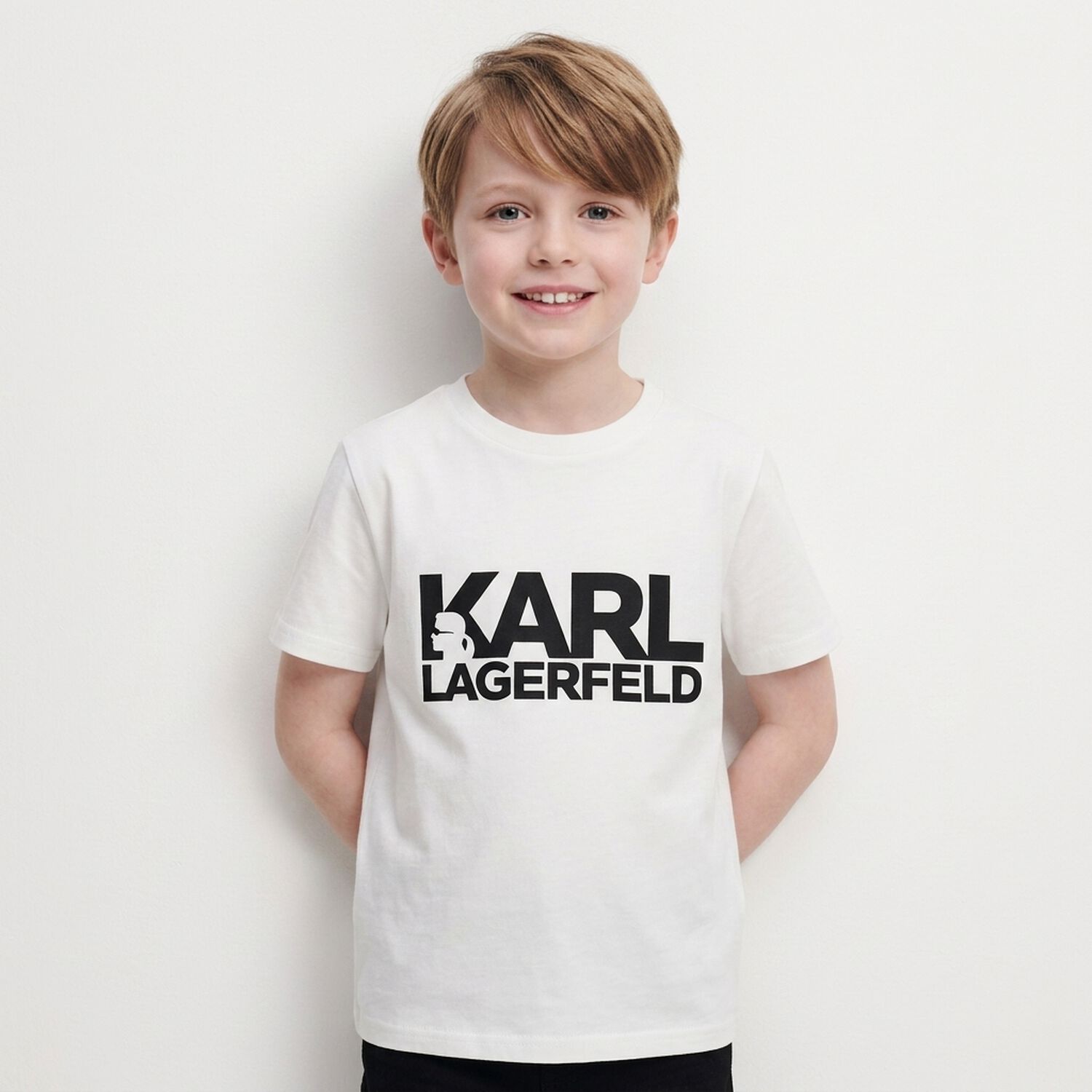 Boys Mini Me White Logo T-Shirt, 2, hi-res