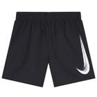 Boys Black Logo Shorts, 1, hi-res