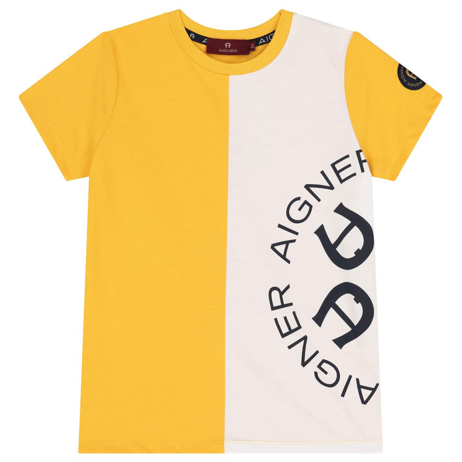Boys Yellow & White Logo T-Shirt, 1, hi-res