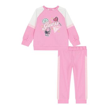 Baby Girls Pink & White Tracksuit