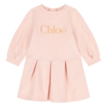 Younger Girls Pink Logo Dress