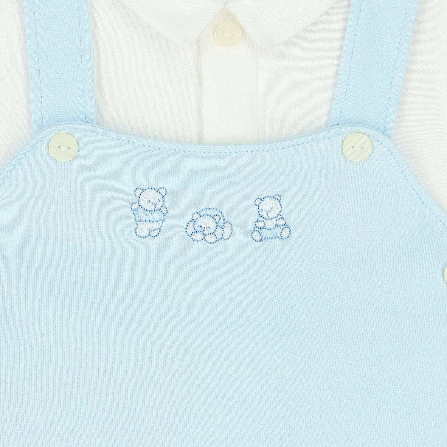 Baby Boys Blue Romper, 1, hi-res