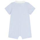 Baby Boys Blue Logo Romper Set, 1, hi-res