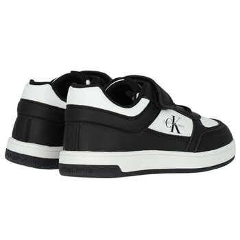Boys Black & White Logo Trainers