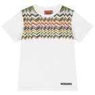 Boys White Logo Zig Zag T-Shirt, 1, hi-res