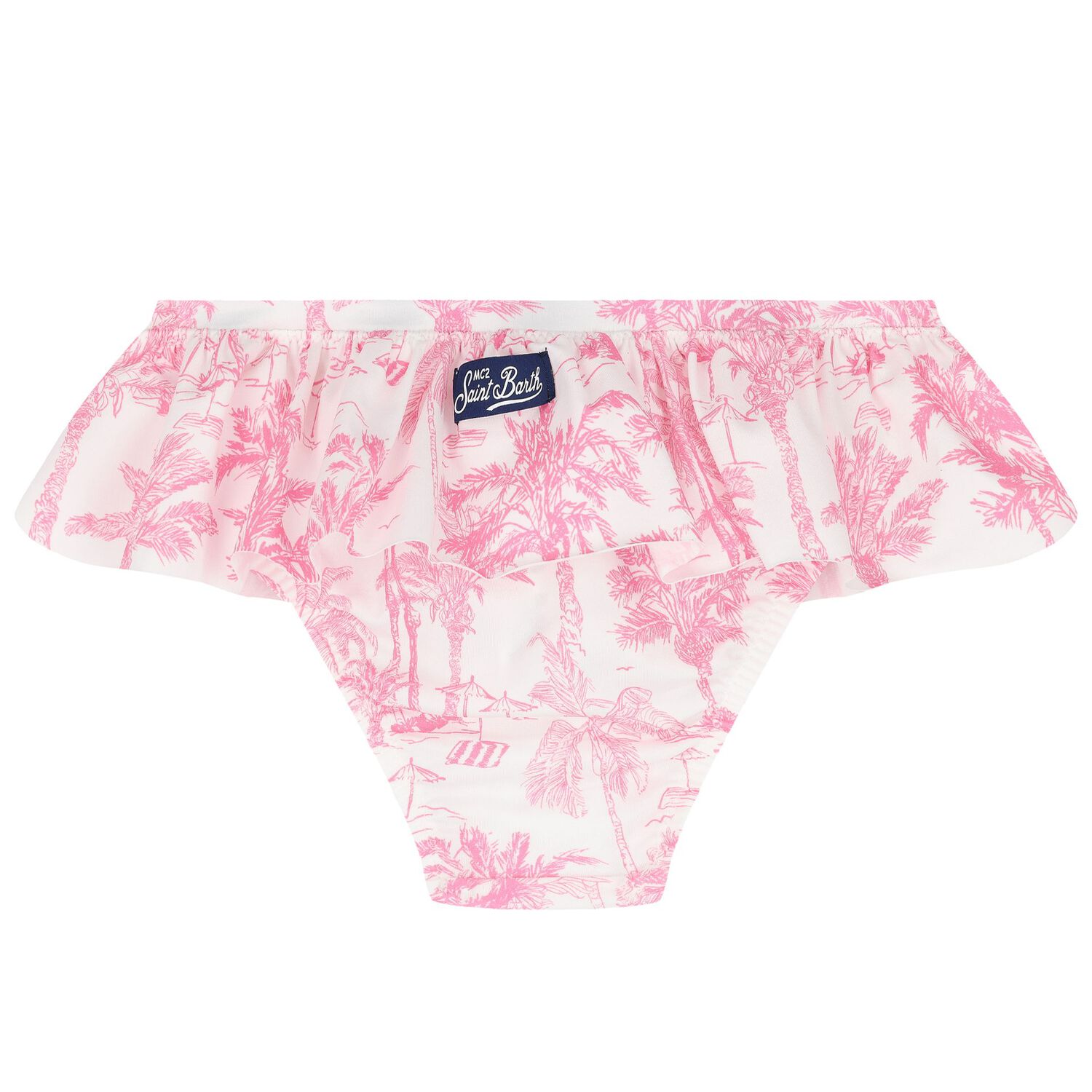 Girls White & Pink Palm Tree Bikini, 1, hi-res image number null