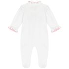 Baby Girls White & Pink Roses Babygrow, 1, hi-res