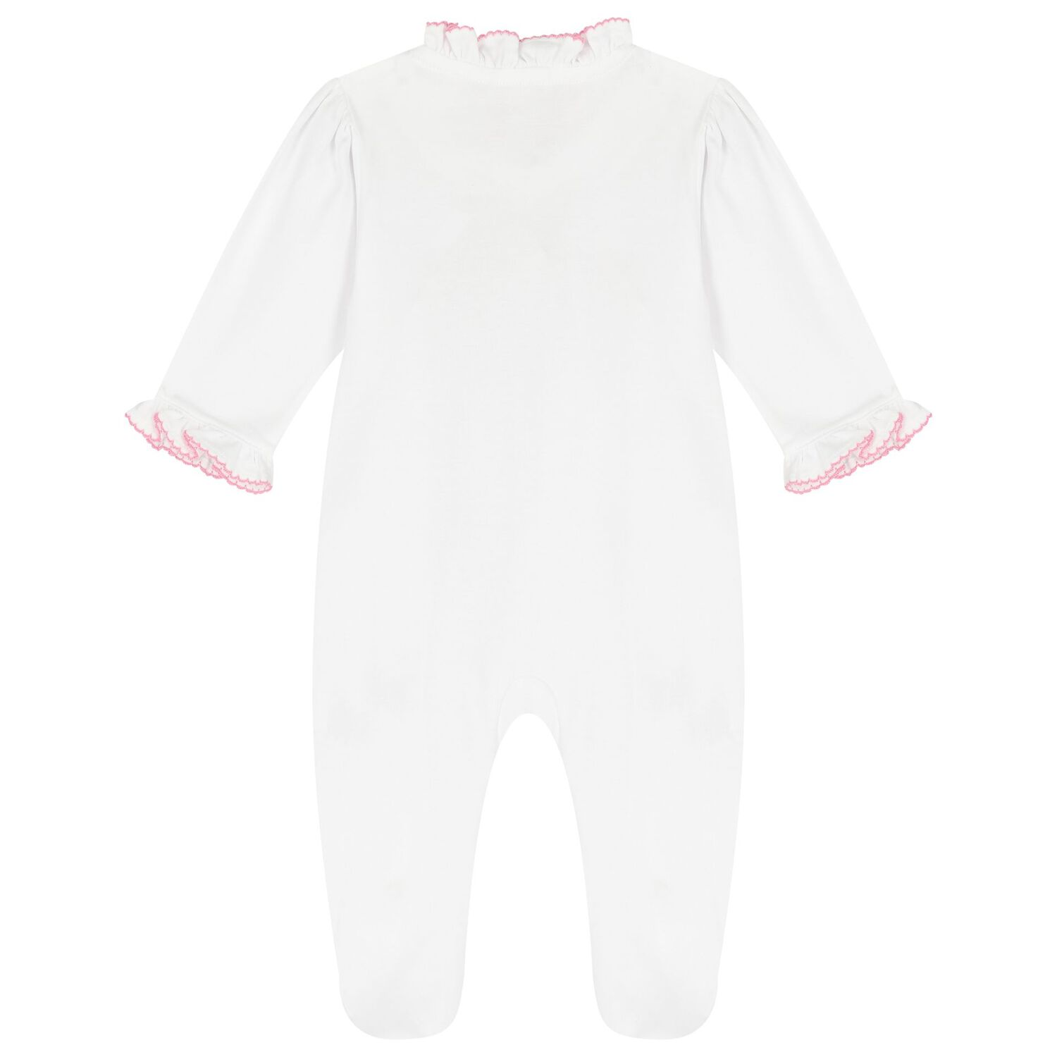 Baby Girls White & Pink Roses Babygrow, 1, hi-res image number null