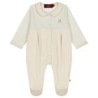 Ivory & Beige Logo Babygrow, 1, hi-res