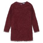 Girls Burgundy Metallic Fringed Dress, 3, hi-res