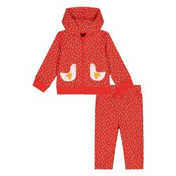 Younger Girls Red Floral Tracksuit