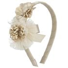 Girls Ivory Flower Headband, 1, hi-res