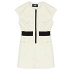 Girls Ivory Rhinestone Logo Dress, 1, hi-res